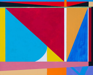 A hard-edged geometric abstract painting