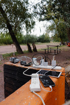 Outdoor Charging Station with Multiple Devices