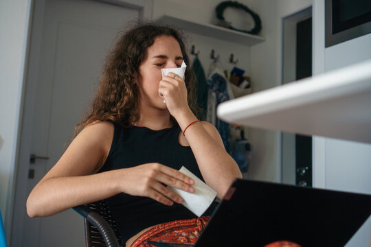 Blowing nose sick