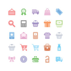 Pack of shopping ecommerce icons in modern design style