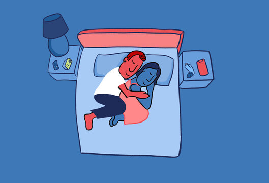 Sleeping adult couple