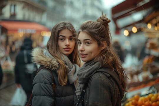 Parisians shopping at local markets, lifestyle, culture