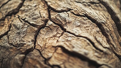 A close-up of the textured surface on an oak tree, showcasing intricate patterns and natural beauty