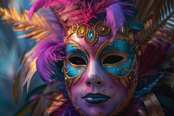 Beautiful greeting card with bright holiday composition for happy celebrate mardi gras