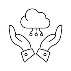 AI Cloud Computing Automation System Vector Icon Design with Editable Stroke