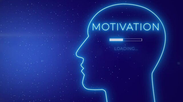 Human Head With Motivational Mindset. Motivation As Key To Success. graphic background