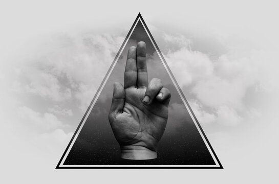 Hand in triangle