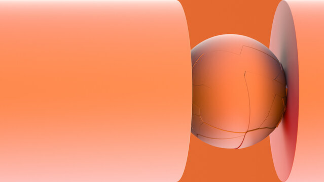Pressure cracks on the ball.