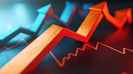 Illustrative graphic of upward and downward arrows representing economic mobility trends for investor insights