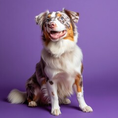 Aussie Dog on Purple.