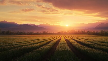 Obraz premium Sunset Field.