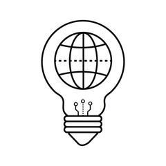 Global AI Innovation Bulb Vector Icon Design, innovation, idea guard, artificial intelligence, creativity,