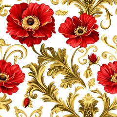 Striking Silk Enamel Artwork of Poppies