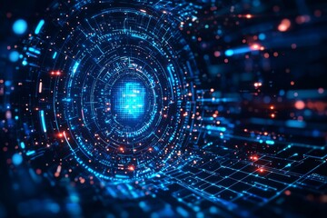 Fototapeta premium Digital Technology background of data and network