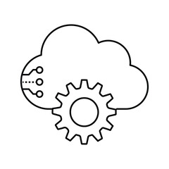 AI-Driven Cloud Automation Solutions Vector ICon Design, automation, computing services, tech innovation