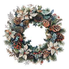 Fototapeta premium Adorable Christmas Wreath PNG