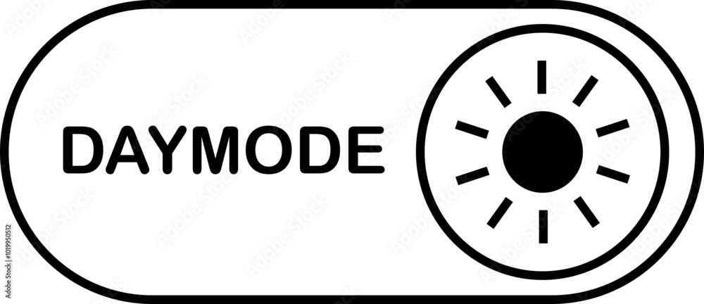 Poster on toggle switch flat button. day brightness switch toggle, light mode switch button, sun icon vecto