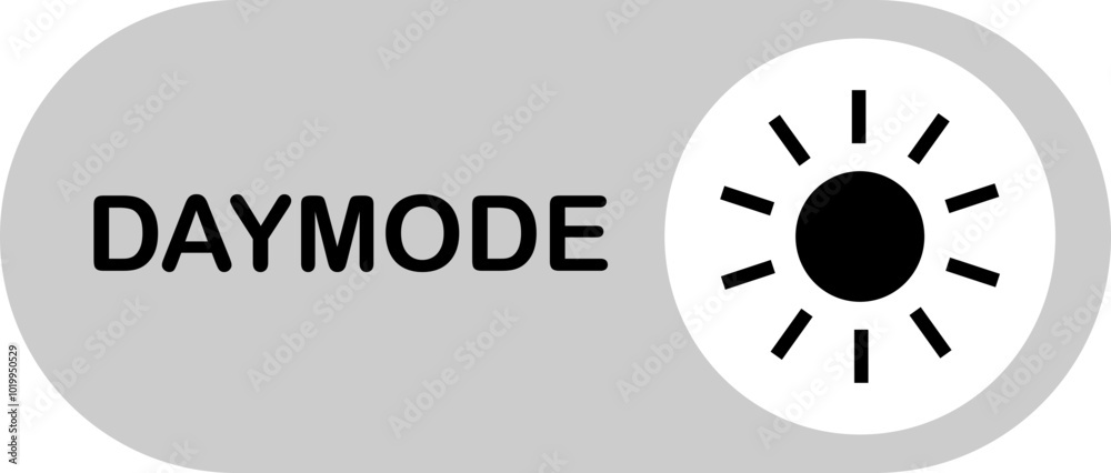 Poster on toggle switch flat button. day brightness switch toggle, light mode switch button, sun icon vecto