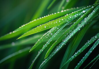 Fototapeta premium Dewy Grass Blades.
