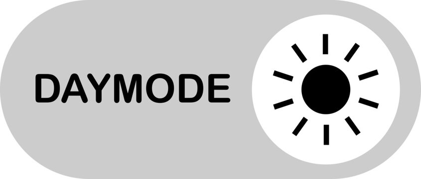 On toggle switch flat button. day brightness switch toggle, light mode switch button, sun icon vector isolated on transparent background. Active in the settings of smart mobile device illustration.