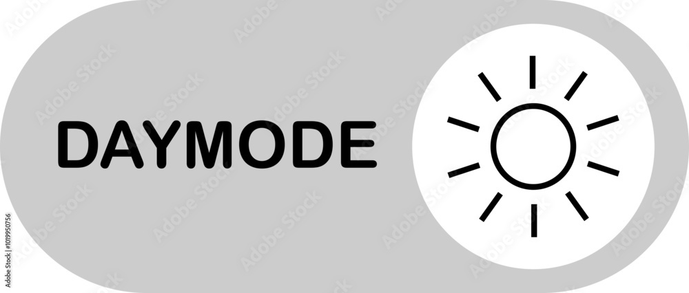 Poster on toggle switch line button. day brightness switch toggle, light mode switch button, sun icon vecto