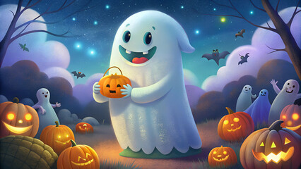Obraz premium Holiday Halloween Ghost Figurines
