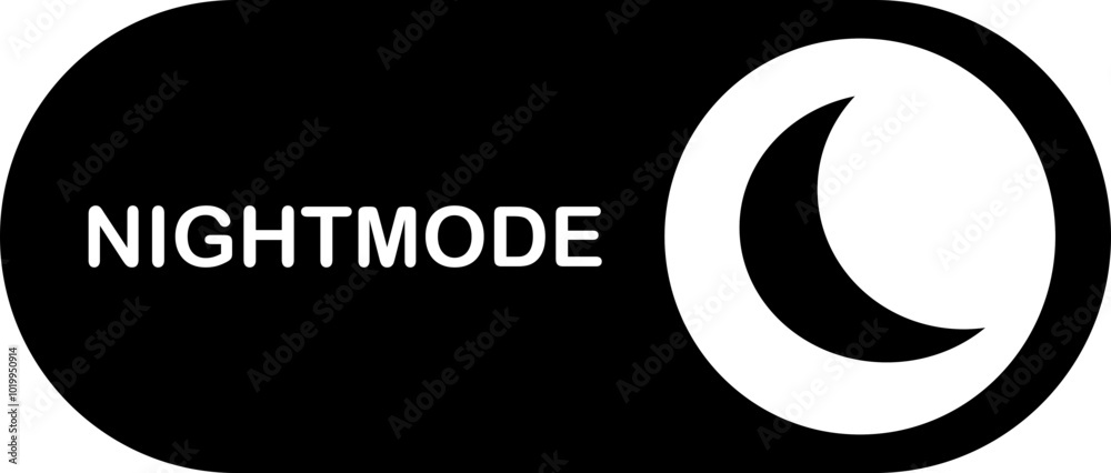 Poster off toggle switch flat button. night brightness switch, dark mode switch button, moon icon vector is