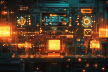 Obraz premium The Connected Factory, Digital Supply Chain Management