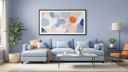 modern living room, minimal home design mockup on empty bright background,