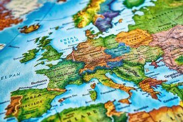Naklejka premium Simple European Map Illustration for Educational Use, Travel Planning, and Geographic Reference