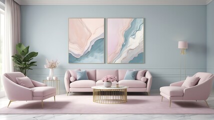 Cozy and Chic Living Room Decor Featuring Unique Statement Wall Art Pieces