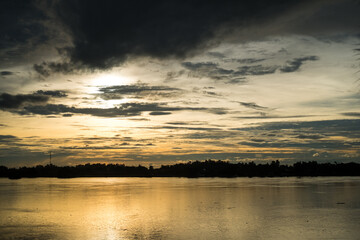 Obraz premium Mekong River, Nong Khai Province, Thailand. Nature landscape of Thailand