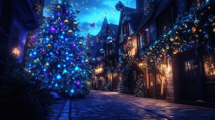 The Christmas Tree at Night