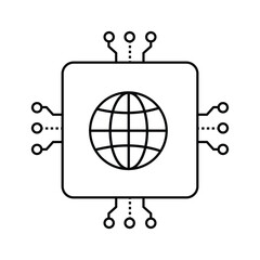 Global Connectivity Network VEctor Icon Design, cloud network, connectivity, global AI