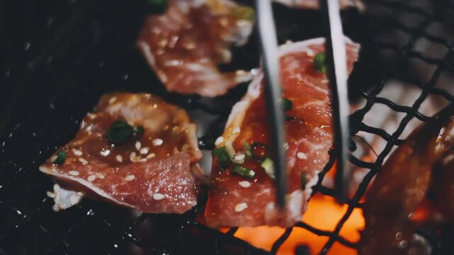 grilled Freshness Japanese wagyu meat BBQ yakiniku