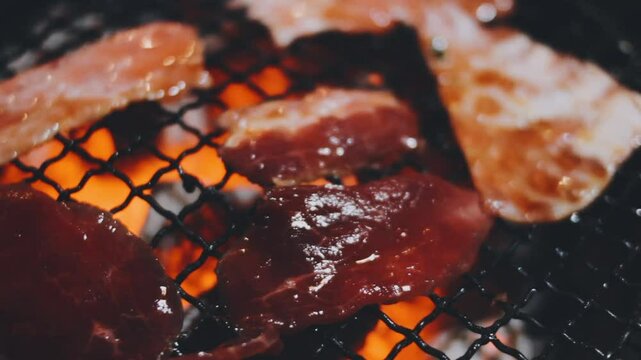 grilled Freshness Japanese wagyu meat BBQ yakiniku