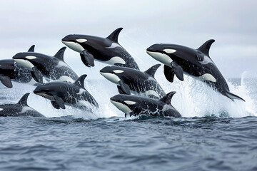 Obraz premium Fantastically beautiful majestic huge whale in ocean