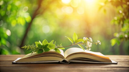 Minimalist Buch Composition: A Tranquil Study of Books and Nature