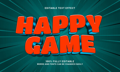 happy game editable text effects with a joyful and kids theme
