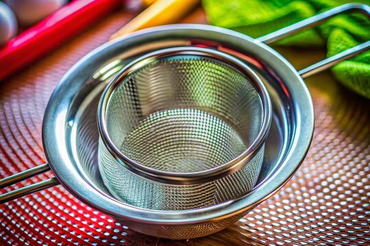 Stainless Steel Strainer with Fine Mesh for Cooking, Food Preparation, and Drainage in Kitchen