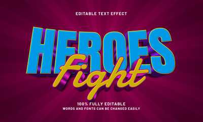heroes fight editable text effects with a hero and kids theme