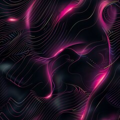 Seamless abstract line pattern with neon pink accents for digital and print designs