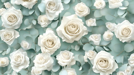 Mint Green Greeting Card with EU Symbols