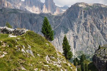 Fantastic dramatic view on Dolomites Alps. Italy. Wonderful nature landscape.