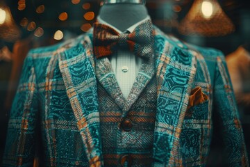 Exclusive tailoring service displaying custom designs in a sophisticated showroom environment