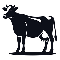 Cow black silhouette vector isolated on white background 