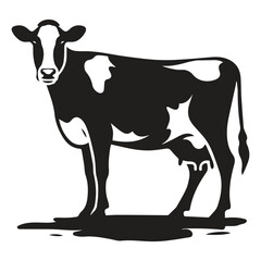 Cow black silhouette vector isolated on white background 
