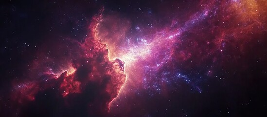 Fototapeta premium Cosmic Nebula in a Starry Night