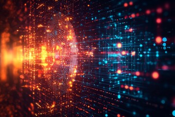 Fototapeta premium Digital Technology background of data and network