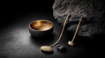Capture the essence of opulence and history with a panoramic view showcasing the evolution of gold in art and jewelry Blend ancient motifs with modern aesthetics for a timeless visual journey.,